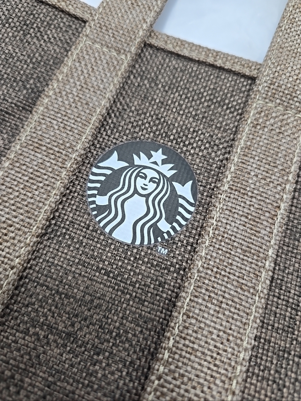 NWT Starbucks Merchandise Brown Goddess Style Cotton Linen Travel Mug Bag - Picture 3 of 13